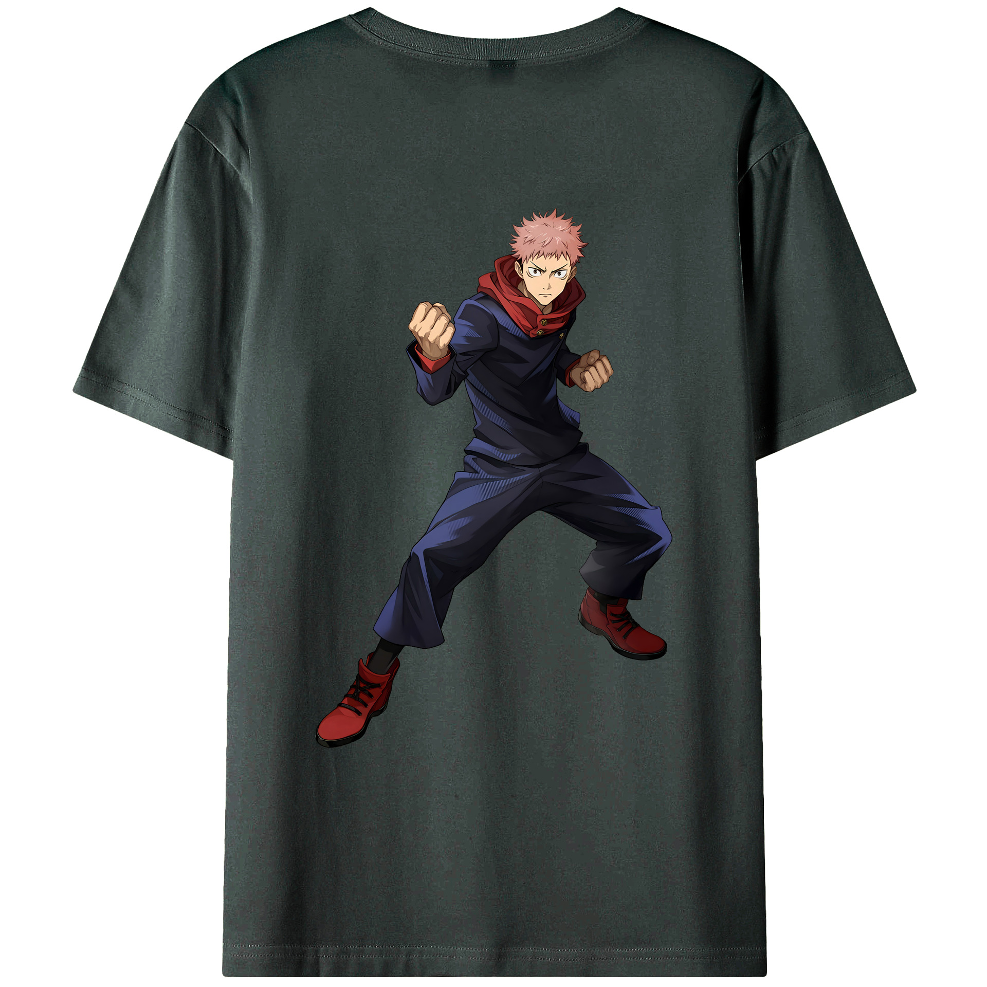 （画像用） 呪術廻戦 Jujutsu Kaisen 綿100％ メンズ半袖Tシャツ（バックプリント） 通気性